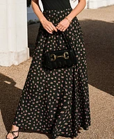 Women's Petite Bloom Floral Midi Skirt