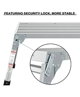 Work Platform Aluminum Portable Bench Folding Ladder Ansi Capacity 225 Lbs 40"