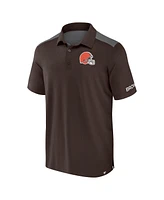 Fanatics Men's Brown/Gray Cleveland Browns Color Block Polo Shirt