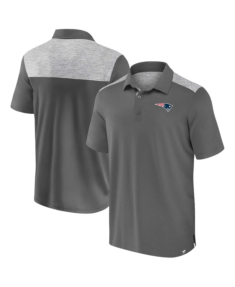 Fanatics Men's Heather Gray New England Patriots Long Shot Polo Shirt