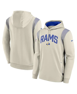 Nike Men's Tan Los Angeles Rams Sideline Athletic Stack Performance Pullover Hoodie