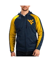 G-iii Sports by Carl Banks Men's Navy West Virginia Mountaineers Neutral Zone Raglan Full-Zip Track Jacket Hoodie