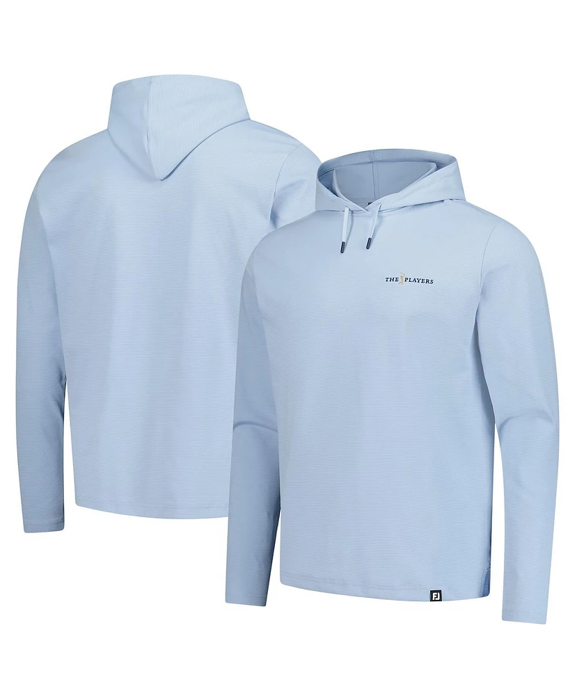 FootJoy Men's Light Blue The Players Ottoman Jacquard Pullover Hoodie