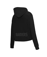 Pro Standard Women's Black Las Vegas Raiders Jeweled Cropped Pullover Hoodie