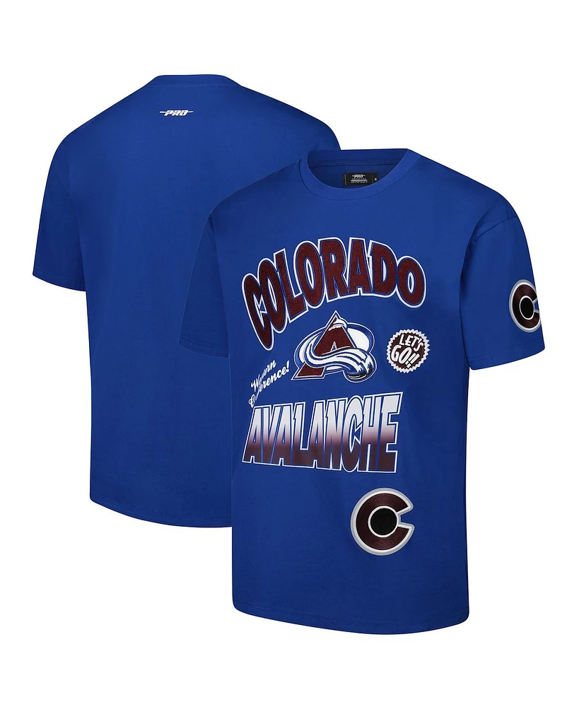 Pro Standard Men's Blue Colorado Avalanche Turn It Up Dropped Shoulder T-Shirt