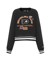 Pro Standard Women's Black Philadelphia Flyers Area Code Cropped Pullover Sweatshirt