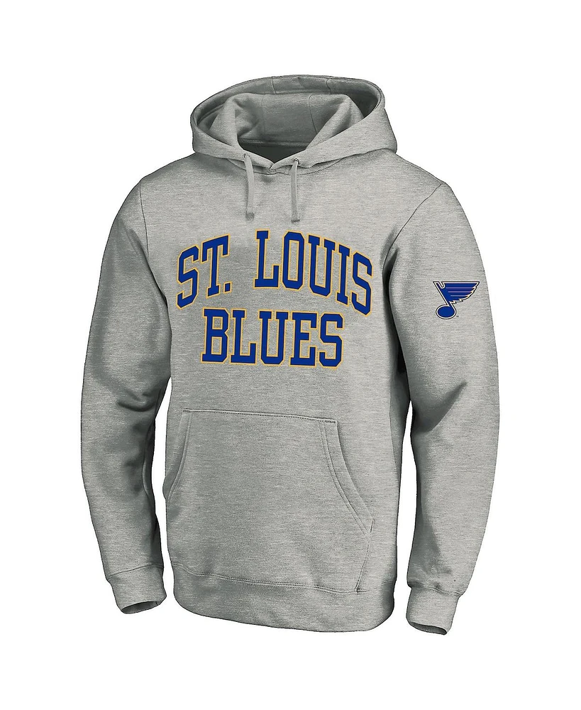 Fanatics Men's Heather Gray St. Louis Blues Big Tall Fleece Pullover Hoodie