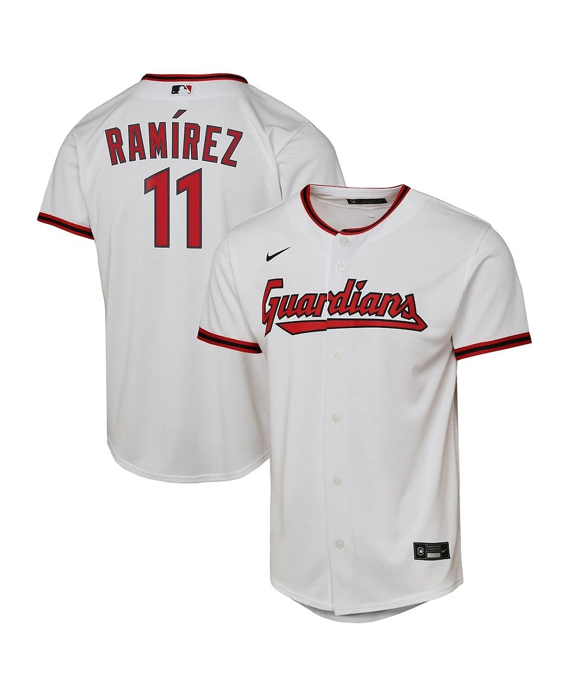 Nike Big Boys and Girls Jose Ramirez White Cleveland Guardians Home Replica Player Jersey