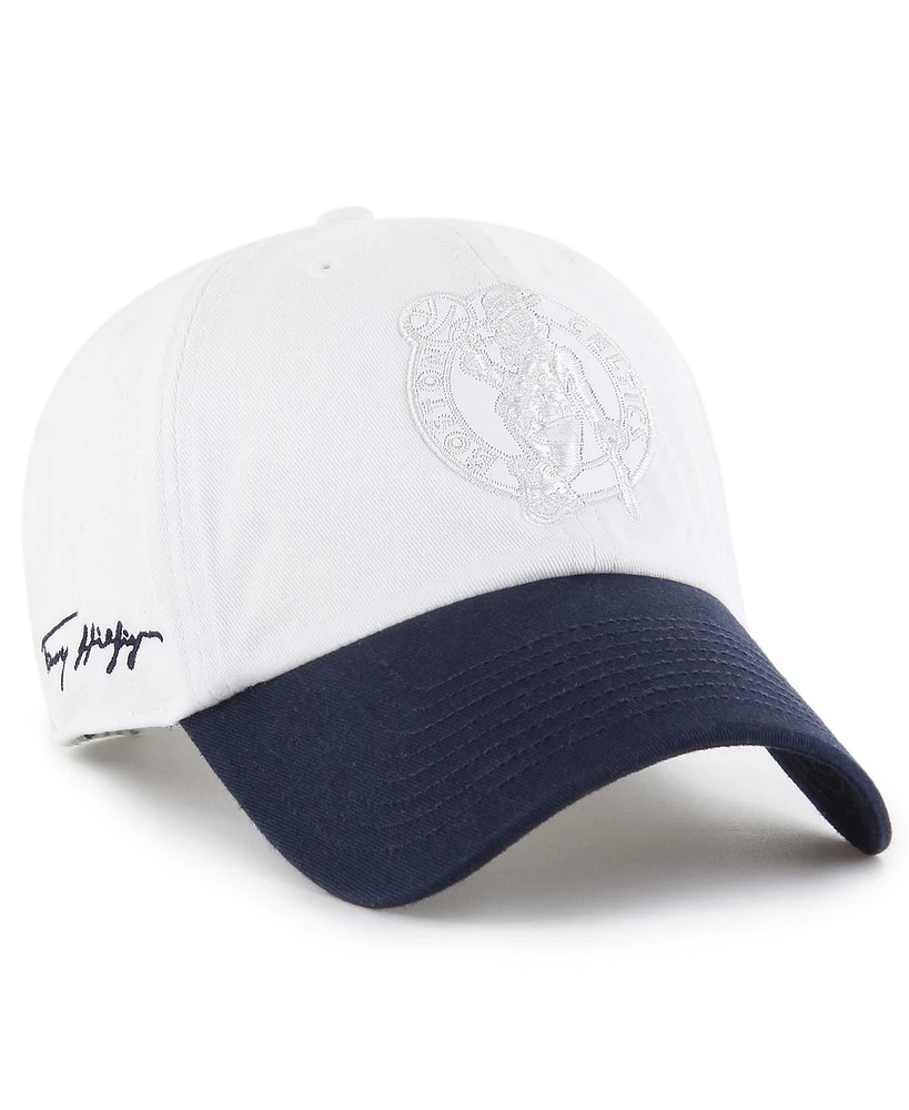 '47 Brand Men's x Tommy Hilfiger White/Navy Boston Celtics Courtside Cleanup Adjustable Hat