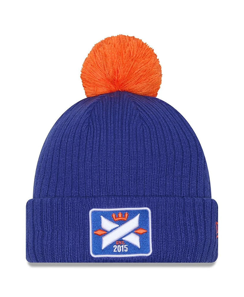 New Era Men's Royal Fc Cincinnati 2025 Jersey Hook Cuffed with Pom Knit Hat
