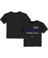 Nike Toddler Black Baltimore Ravens 2024 Afc North Division Champions Locker Room Trophy Collection T-Shirt