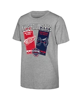 Outerstuff Big Boys and Girls Heather Gray 2025 Nhl Stadium Series Columbus Blue Jackets vs. Detroit Red Wings Matchup T-Shirt