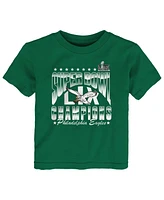 Outerstuff Toddler Kelly Green Philadelphia Eagles Super Bowl Lix Champions Retro Arch T-Shirt