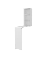 Fm Furniture Rincon Valley Folding Table with Storage, White