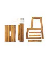 4-Stept Foldable Step Ladder with Tool Tray and Wide Non Slip Pedals, Convenient Handrails