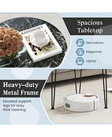 Round Table with Thickened Tabletop and Metal Tripod Legs