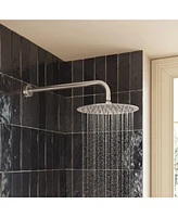 Round Wall-Mounted Shower Arm - 304 Stainless Steel, Universal 1/2" Npt Thread, Corrosion-Resistant, Easy Install, with Decorative Cover