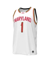 Under Armour Men's 1 White Maryland Terrapins Replica Basketball Jersey