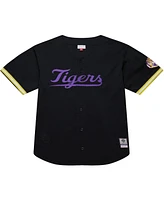 Mitchell & Ness Men's Black Lsu Tigers On The Clock Full-Button Fashion Jersey