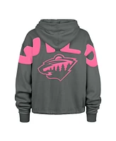 '47 Brand Women's Gray Minnesota Wild Bright Side Venice Cropped Pullover Hoodie