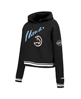 Pro Standard Women's Black Atlanta Hawks 2024/25 City Edition Cropped Pullover Hoodie
