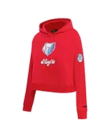 Pro Standard Women's Red Memphis Grizzlies 2024/25 City Edition Chenille Applique Cropped Pullover Hoodie