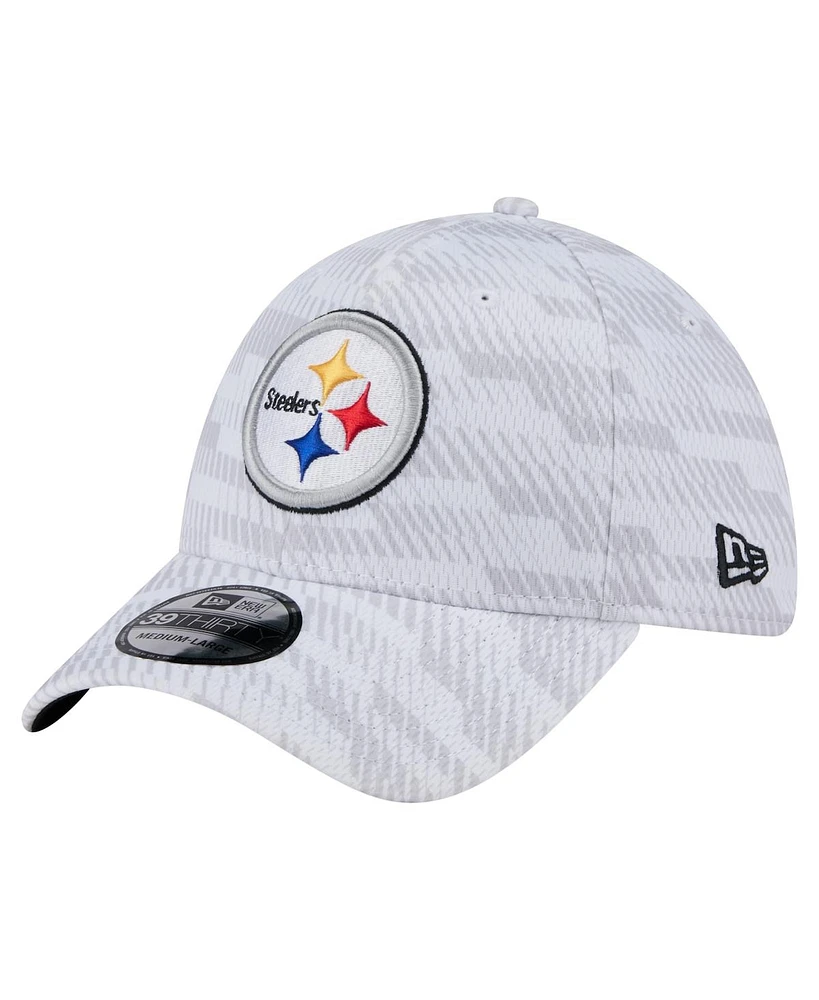 New Era Men's White Pittsburgh Steelers Gameday Graded 39THIRTY Flex Hat
