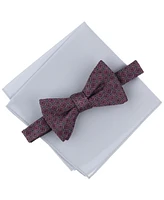 Alfani Men's Geo-Pattern Bow Tie & Solid Pocket Square Set, Exclusively at Macy's
