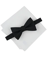 Alfani Men's Stripe Bow Tie & Solid Pocket Square Set, Exclusively at Macy's
