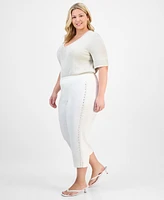 Jm Collection Plus Side-Embellished Capri Pants, Exclusively at Macy's