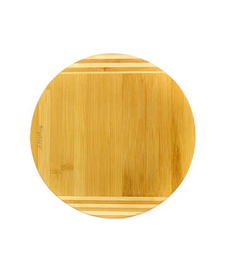 Bamboo Round Cutting Board, Striped