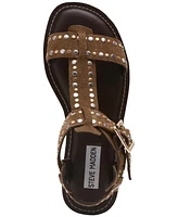 Steve Madden Women's Brazinn-s Studded Flat Gladiator Sandals