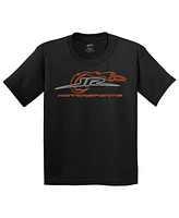 Jr Motorsports Official Team Apparel Big Boys and Girls Black Neon Logo T-Shirt
