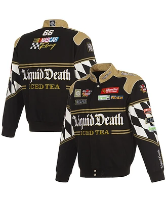 Jh Design Men's Black Nascar Liquid Death Full-Snap Twill Uniform Jacket