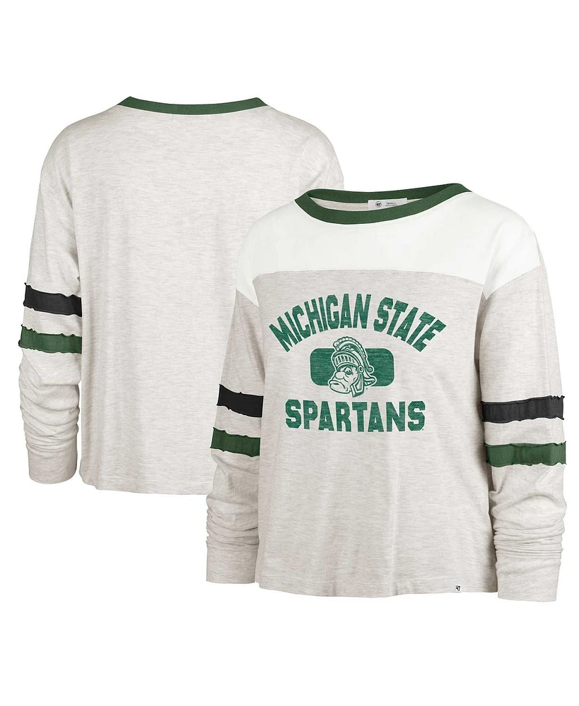 '47 Brand Women's Oatmeal Michigan State Spartans Vault All Class Lena Long Sleeve T-Shirt