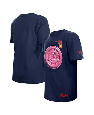 New Era Big Boys and Girls Navy Chicago Cubs T-Shirt