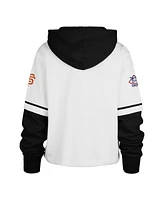 '47 Brand Women's White San Francisco Giants Trifecta Shortstop Cropped Pullover Hoodie