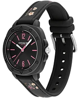 Coach Women's Kitt Black Silicone Strap Watch, 35.4mm