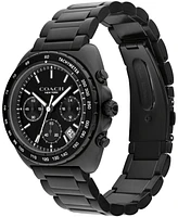 Coach Men's Charter Ionic Plated Black Steel Bracelet Watch, 39mm