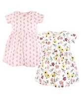 Hudson Baby Girls Cotton Dresses, Soft Painted Floral, 12-18 Months