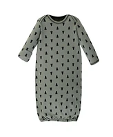 Touched by Nature Baby Boys Organic Cotton Gowns, Happy Camper, Preemie/Newborn