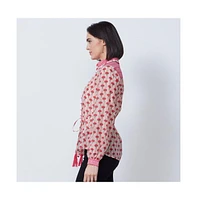 Etcetera Women's Pink Floral Print Blouse Red Thistle