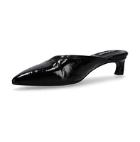 Tessa Onix Black Leather Mules