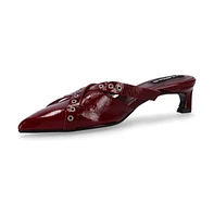Zyra Onix Burgundy Leather Mules