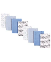 Hudson Baby Boys and Girls Cotton Poly Flannel Burp Cloths 8-Pack