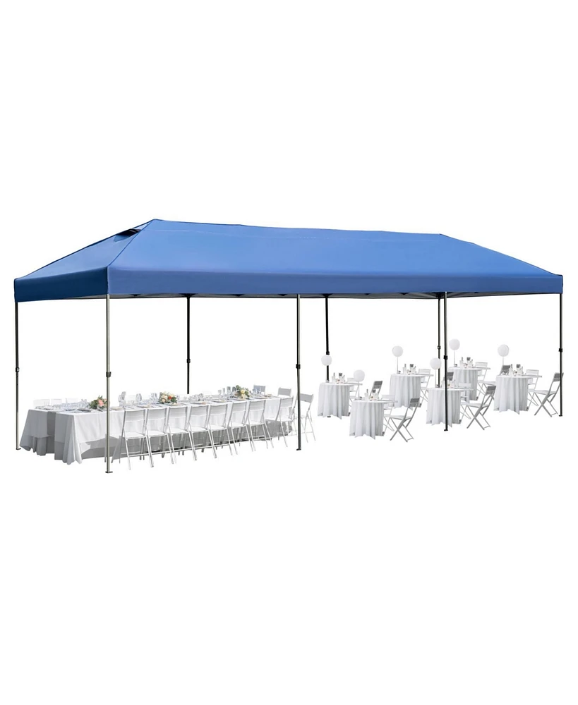 10x30 Navy Pop-Up Canopy Tent w/ Sidewalls & Wheeled Bag
