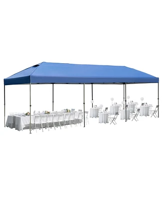 10x30 Navy Pop-Up Canopy Tent w/ Sidewalls & Wheeled Bag
