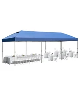 10x30 Navy Pop-Up Canopy Tent w/ Sidewalls & Wheeled Bag