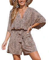 Cupshe Women's Wild Cat Animal Print Romper