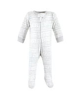 Touched by Nature Baby Girls Organic Cotton Sleep and Play Endangered Safari, 6-9 Months